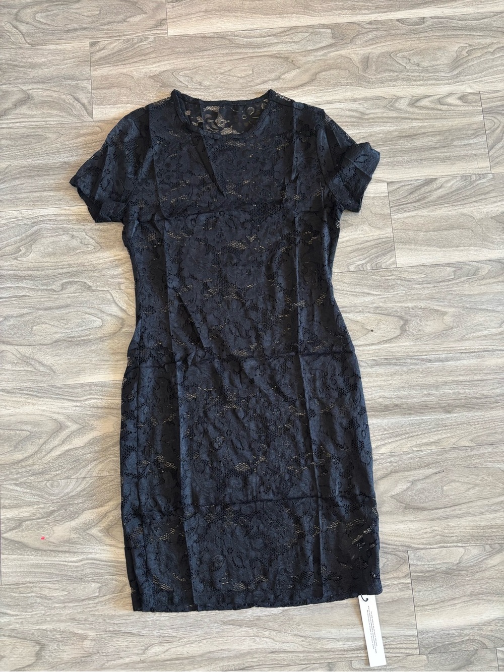 Black Lace Short Sleeve Sheath Dress - Classic Women's Cocktail Dress